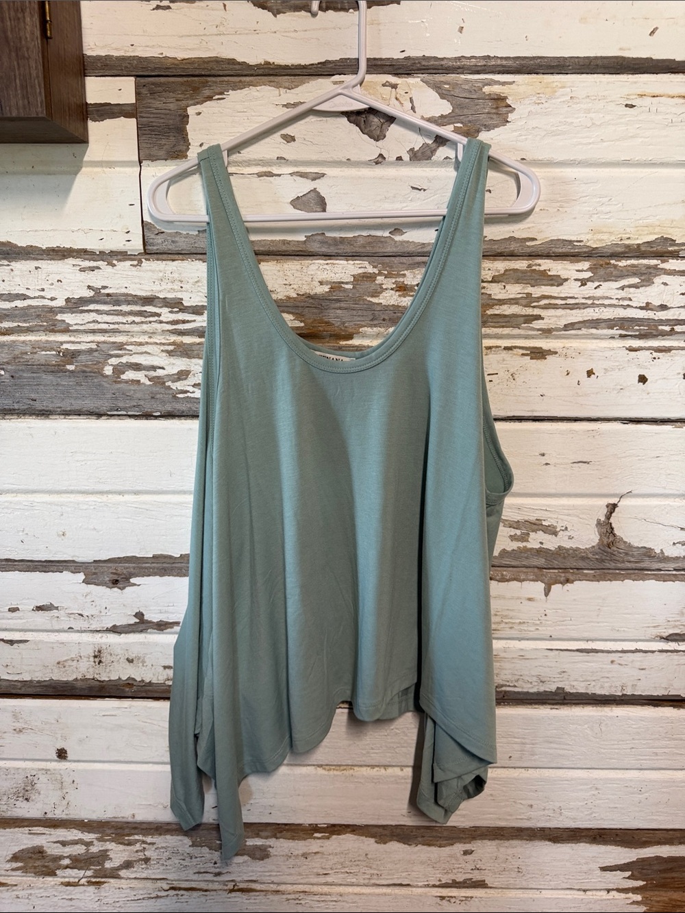 Zenana Outfitters Sage Green Draped Tank Top